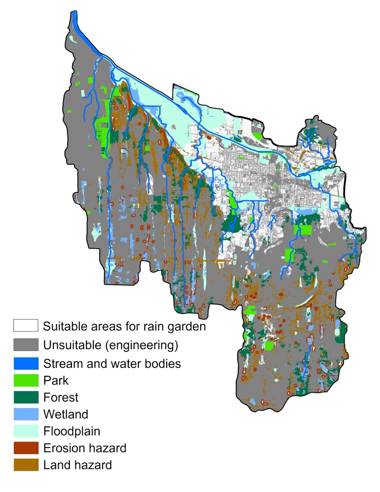 A map of rain garden AI-generated content may be incorrect.